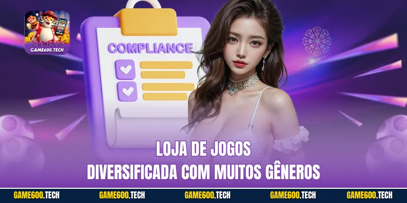 Loja de jogos diversificada com muitos gêneros