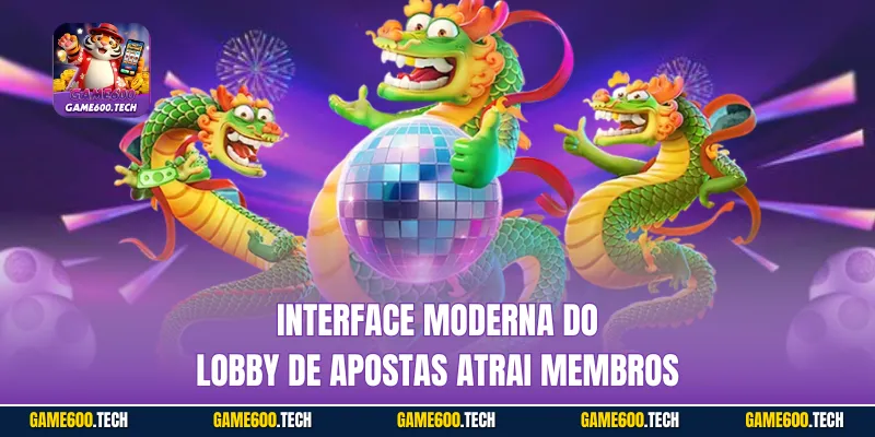 Interface moderna do lobby de apostas atrai membros