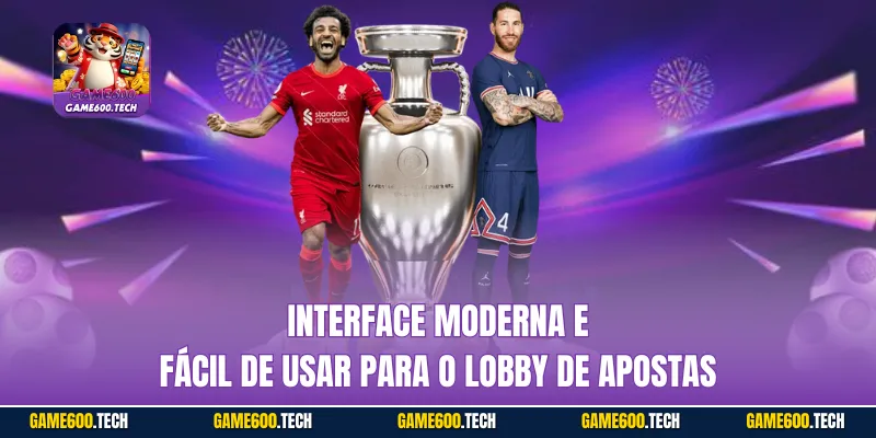 Interface moderna e fácil de usar para o lobby de apostas