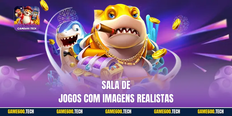 Sala de jogos com imagens realistas
